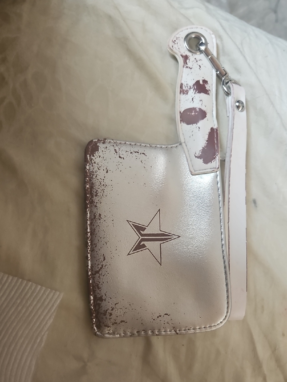 Jeffree Star Accent Metallic Silver Wristlet Card Holder
